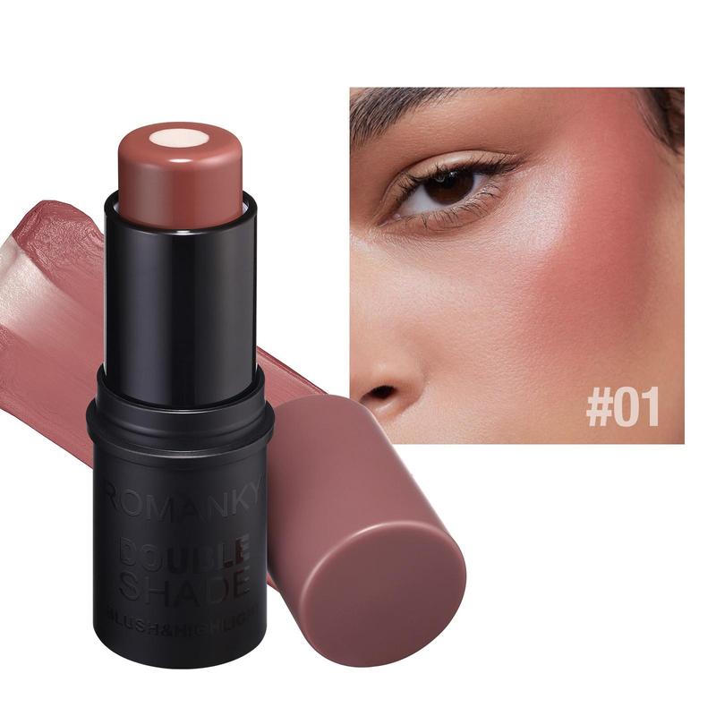 2 in 1 Matte & Luminous Core Solid Blush, Long Lasting Natural Brightening Blush Stick, Multifunctional Matte Blush Cream