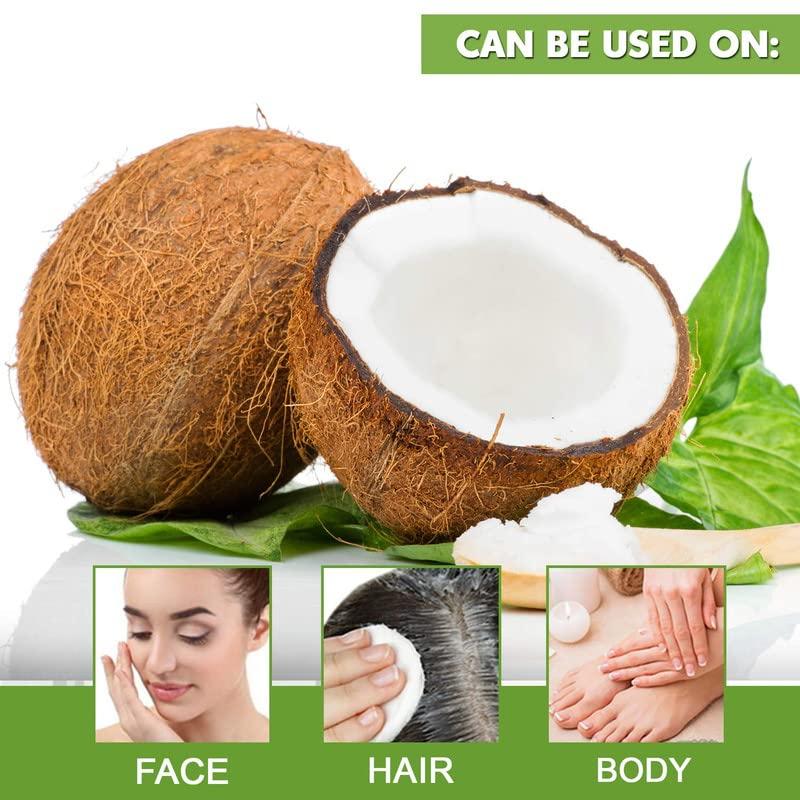 It's Pure Natural Extra Virgin Organic Unrefined Raw Coconut Oil (8 oz) for Skin, Hair, Cuticles, Scalp & Foot| Moisturizes & Nourishes Skin | Use In Massage, Oil Carrier & DIY Skin Care Recipes