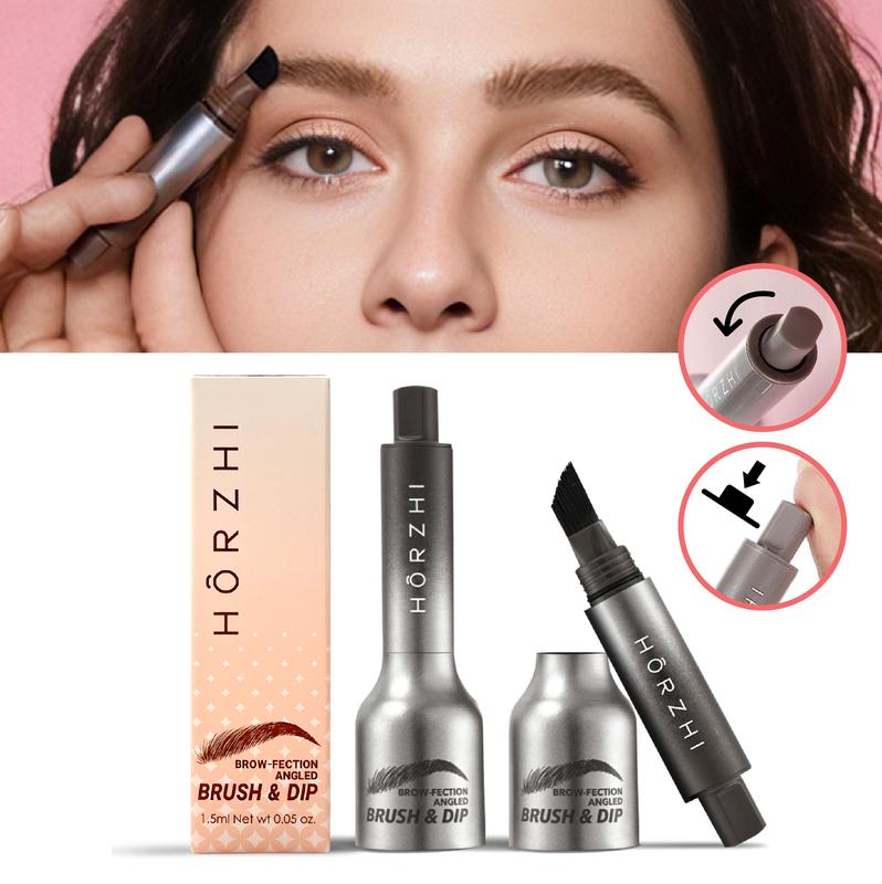 HORZHI Liquid Eyebrow Brush,Waterproof Lasting Liquid Brow-Fection Angled Brush & Dip,Black Friday Value Pack, 1.5ml Instant Brow Brush Easy To Color Quick Drying Makeup Cosmetic