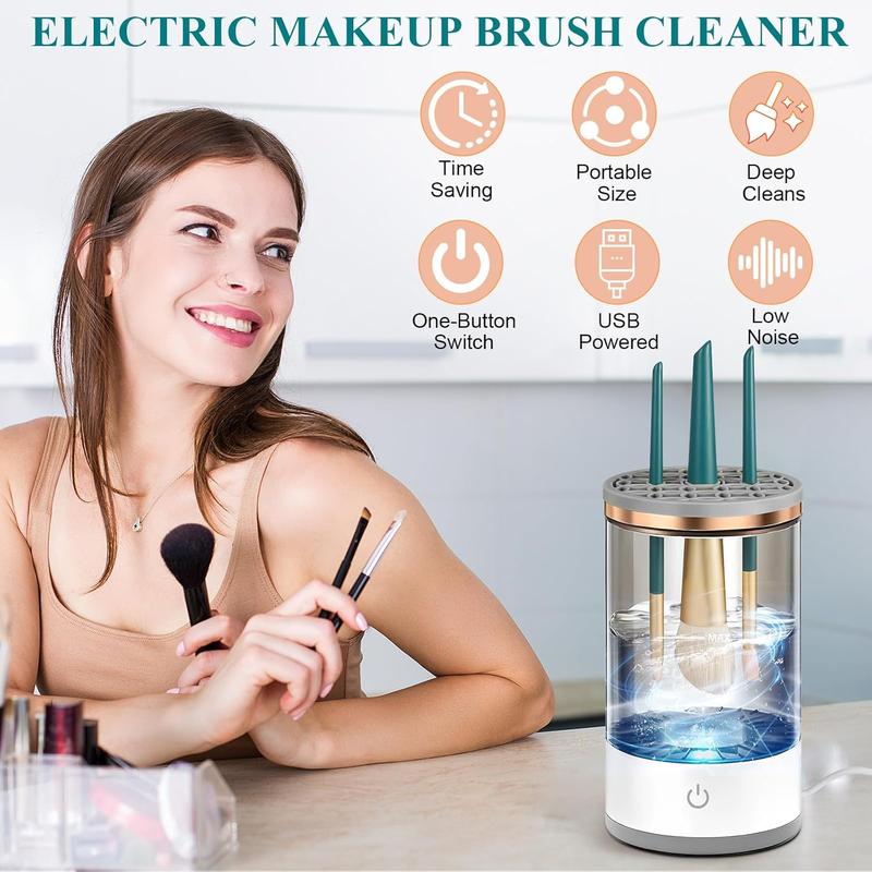 Brush Blender Pro - 3-in-1 Electric Makeup Brush Cleaner & Holder – UV Sterilization, Sonic Vibration, Quick Drying Tool for All Brush Sizes Cosmetic