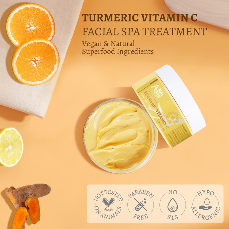 ANAiRUi Turmeric Vitamin C Clay Mask, VC Turmeric Face Mask for Deep Cleansing, Even Skin Tone, Dark Spots, Skincare Masks for All Skin Type