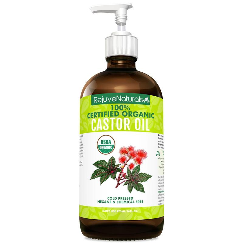 USDA Certified Organic Castor Oil - 16oz Glass Bottle