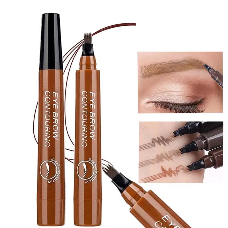 Long Lasting Liquid Eyebrow Pencil, 1 Count Eyebrow Styling Brush, Sweat Proof Brow Shading and Filling Pencil, Makeup Tool for Women and Girls, Christmas Gift