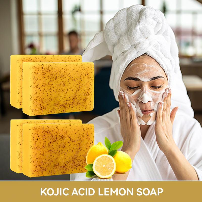 3PCS Lemon Turmeric KojicAcid Soap, Turmeric & Kojic Acid Brightening Soap, DarkSpot Remover, Kojic Acid Soap, Soap Body CareBody Wash Lemon Flawless Organic