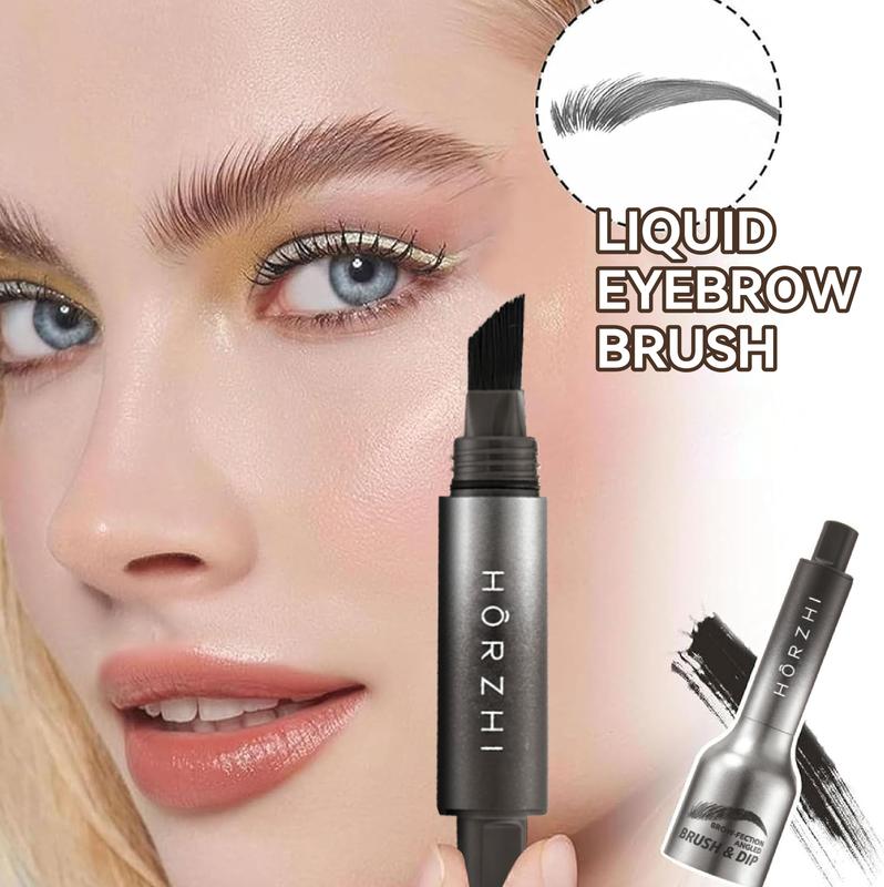 HORZHI Liquid Eyebrow Brush,Waterproof Lasting Liquid Brow-Fection Angled Brush & Dip,Black Friday Value Pack, 1.5ml Instant Brow Brush Easy To Color Quick Drying Makeup Cosmetic