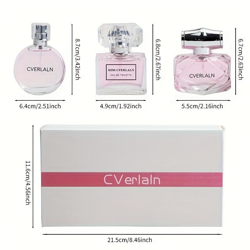 Women's Perfume Set, 3 Counts set Long Lasting Fragrances for Women, Perfect Gift for Her, Elegant Fragrance Suitable for Dating and Daily Life