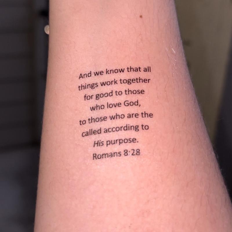 Romans 8:28 Temporary Tattoo