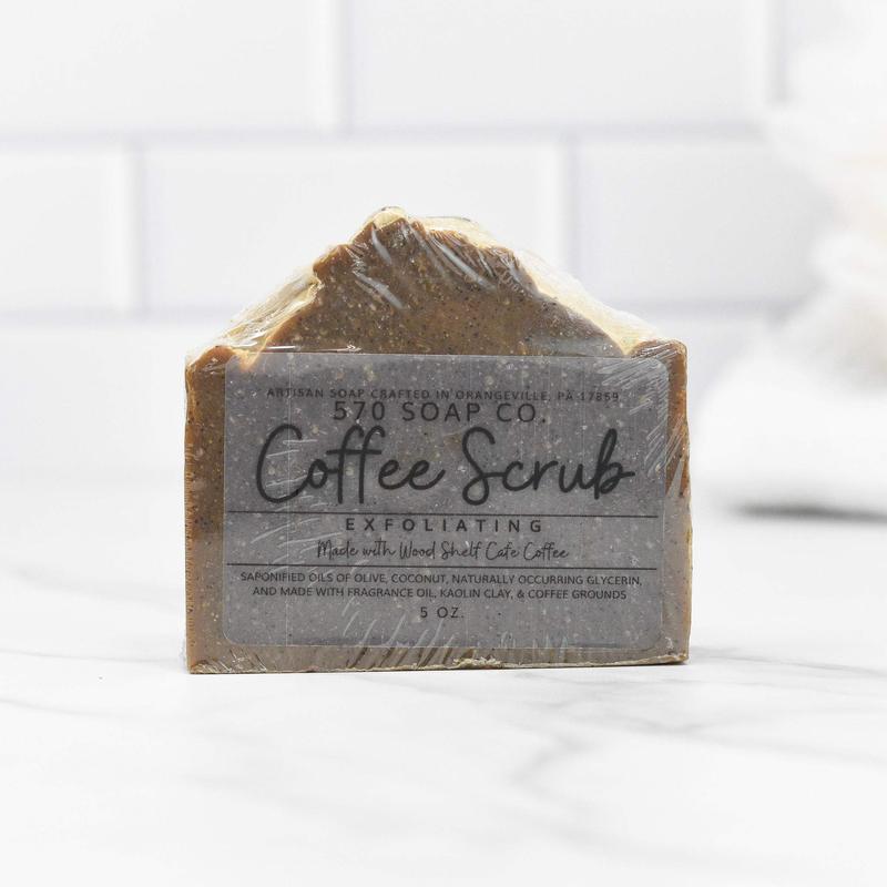 Coffee Scrub Bar Soap: Wood Shelf Cafe Coffee