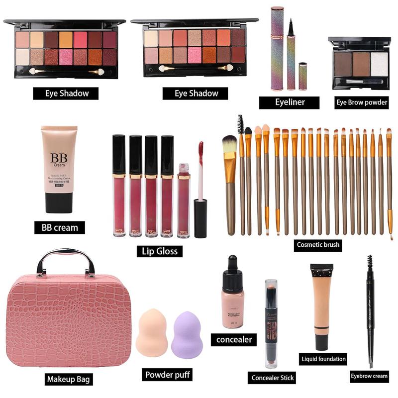 All-in-one makeup set, trendy ladies, suitable for cosmetics storage, fashionable women's beauty set