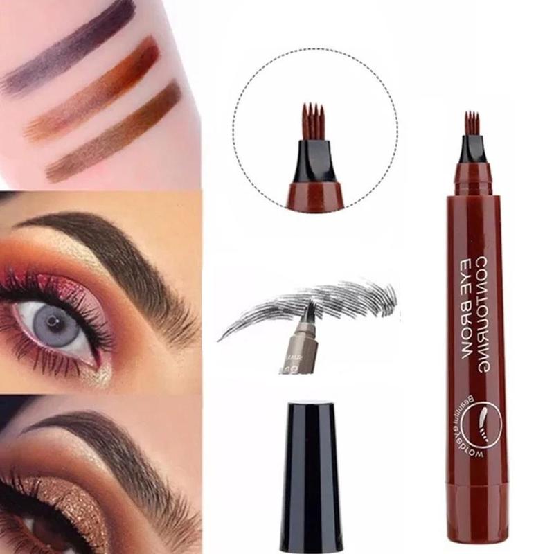 Long Lasting Liquid Eyebrow Pencil, 1 Count Eyebrow Styling Brush, Sweat Proof Brow Shading and Filling Pencil, Makeup Tool for Women and Girls, Christmas Gift