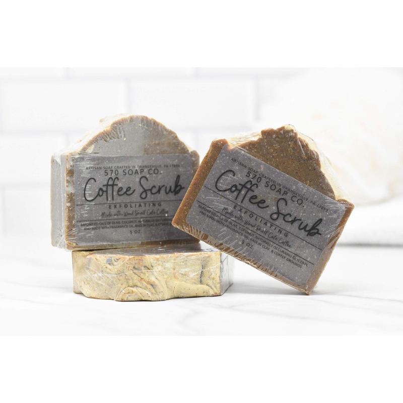 Coffee Scrub Bar Soap: Wood Shelf Cafe Coffee