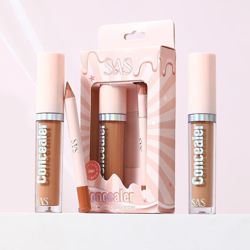 Long Lasting Concealer Set, 2 Counts box Concealer Pen & Concealer Stick, Waterproof Makeup Concealer, Makeup Accessories for Women & Girls