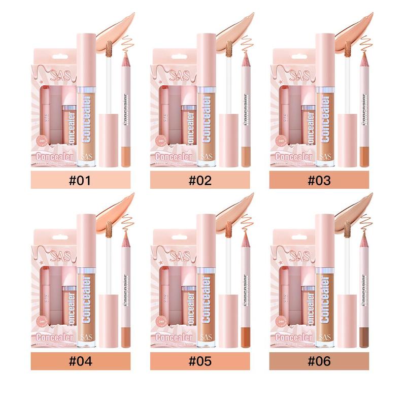 Long Lasting Concealer Set, 2 Counts box Concealer Pen & Concealer Stick, Waterproof Makeup Concealer, Makeup Accessories for Women & Girls