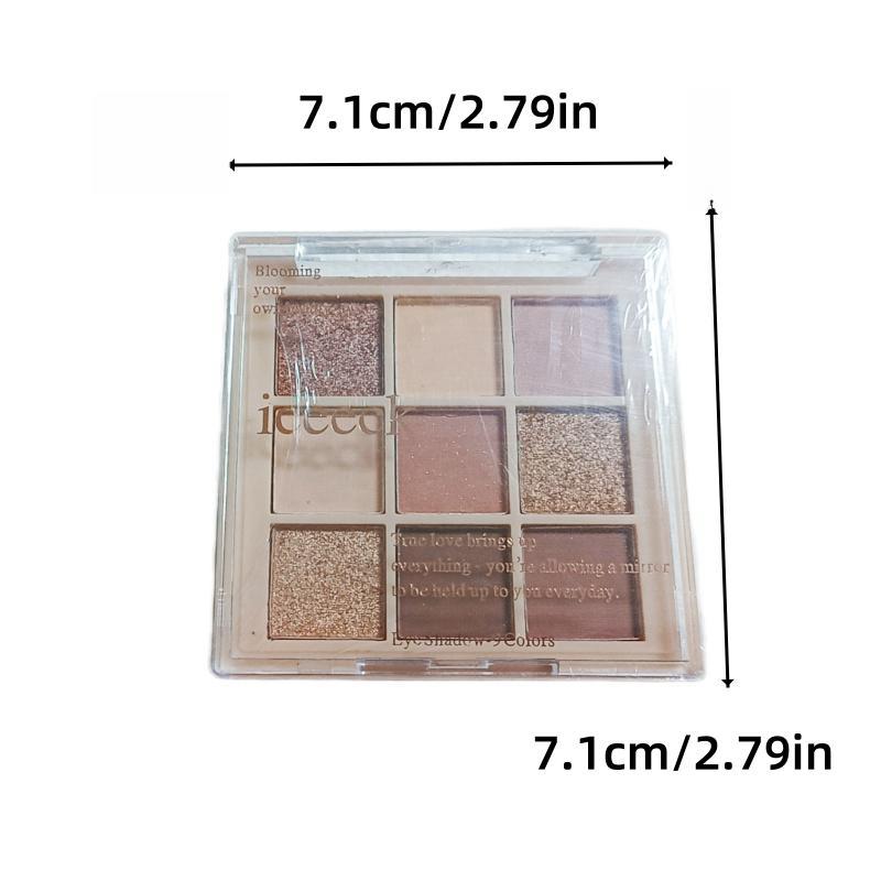 Nine-grid Eyeshadow Palette, Long Lasting Shimmering Eye Shadow Makeup Palette, High Pigmented Blendable Eyeshadow Powder for All Styles and Occasions