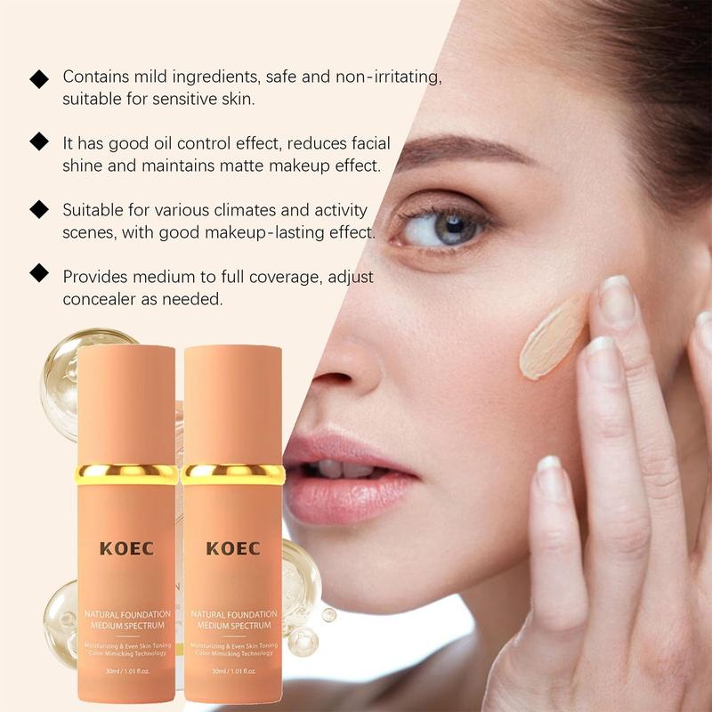 4 in 1 Concealer & Foundation, Long Lasting Liquid Foundation, Moisturizing Full Coverage Flawless Makeup Cream, Makeup Product for Women & Girls