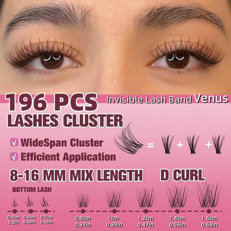 Mixed Length Individual False Eyelashes with Eyelash Glue & Tweezers & Brush & Remover, 1 Box Natural Look Eyelash Extensions