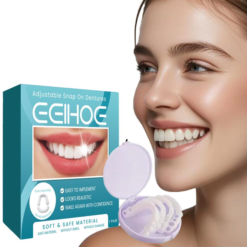 EELHOE Adjustable Buckle Denture, Temporary Fillings Interdental Fillings Orthodontic Denture Kits Whitening,Daily beautiful smile