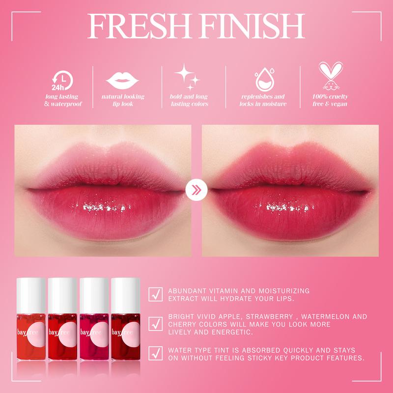 bayfree Lip Stain Multi-Color Set Long Lasting Waterproof Lip Tint Gloss Hydrating Lightweight Lipgloss