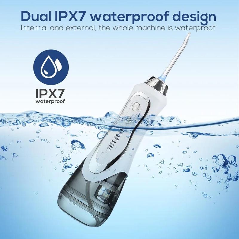 Portable Water Flosser, Type-C Rechargeable, 3 Modes, 4 Cleaning Heads, Cordless Travel-Friendly Design, Oral Waterproof USB Rechargeable