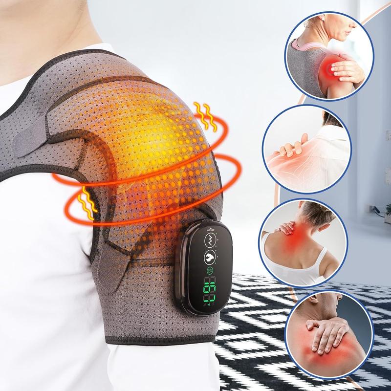 Black Friday Deal Heated Shoulder Wrap with Vibration,Cordless Shoulder Heating Pad,Shoulder Massager Heated Shoulder holder for Women Men