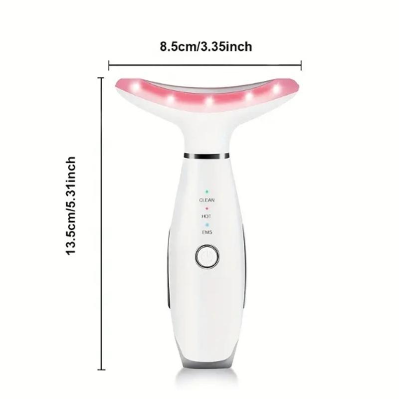 Summer Beauty Neck Massager, Comfort Triple Color Light Face Beauty Tool Face Massager, Electric Face Roller Massager, Neck and Face Skin Tightening and Lifting Massager, 3 Adjustable Modes, Beauty Gifts