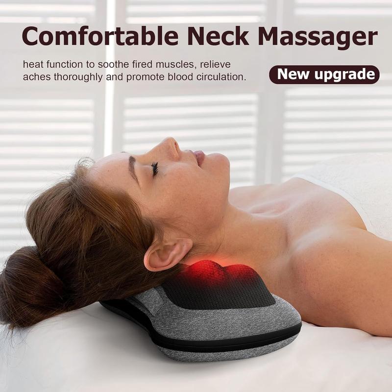 Back Massager, Neck Massager with Heat, Massage Pillow Gifts for Men & Women, Electric Shiatsu Back Massager, Deep Kneading Shoulder Massager for Full Body Muscle,Massage at Home, Car