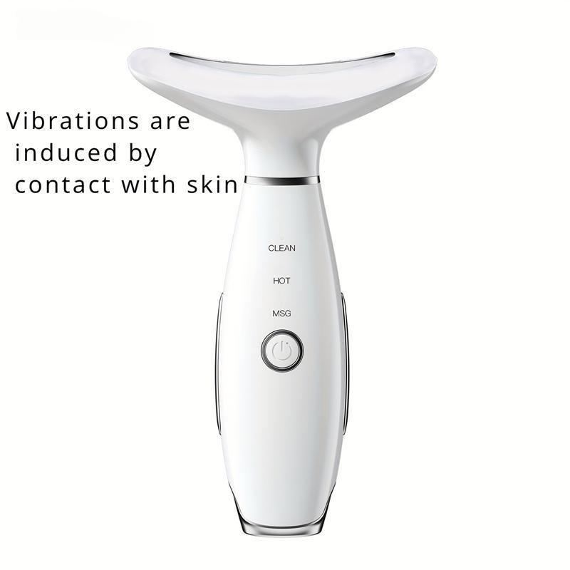 Summer Beauty Neck Massager, Comfort Triple Color Light Face Beauty Tool Face Massager, Electric Face Roller Massager, Neck and Face Skin Tightening and Lifting Massager, 3 Adjustable Modes, Beauty Gifts