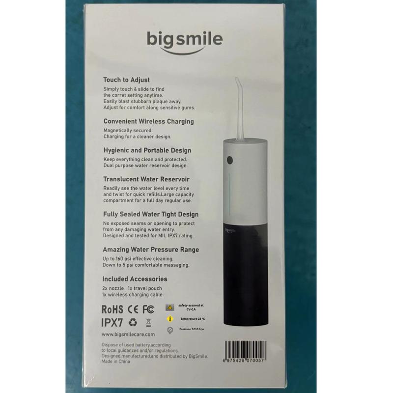 bigsmile Water Flosser,Magnetic Wireless Charge for Shower Travel,Cordless Oral Irrigator for Kid Sensitive Gums Braces Tonsil Stone