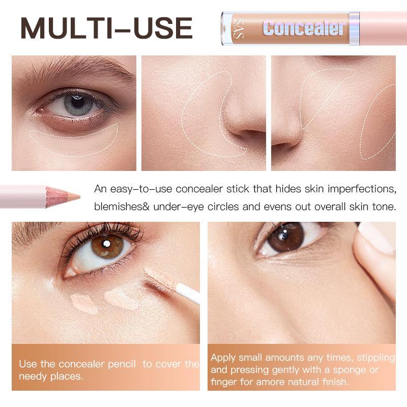 Long Lasting Concealer Set, 2 Counts box Concealer Pen & Concealer Stick, Waterproof Makeup Concealer, Makeup Accessories for Women & Girls