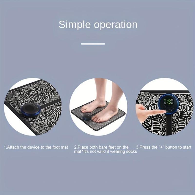 Foot Massage Pad with Remote Control, Rechargeable Foot Massage Machine, Suitable for Home Use and As a Gift