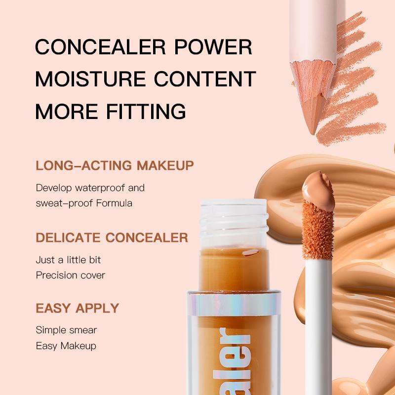 Long Lasting Concealer Set, 2 Counts box Concealer Pen & Concealer Stick, Waterproof Makeup Concealer, Makeup Accessories for Women & Girls