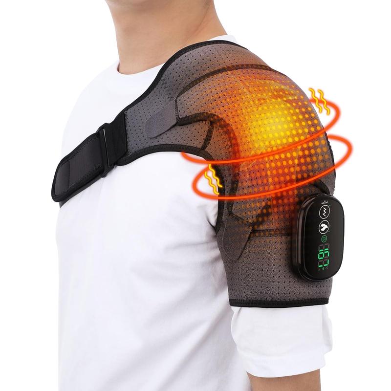 Black Friday Deal Heated Shoulder Wrap with Vibration,Cordless Shoulder Heating Pad,Shoulder Massager Heated Shoulder holder for Women Men