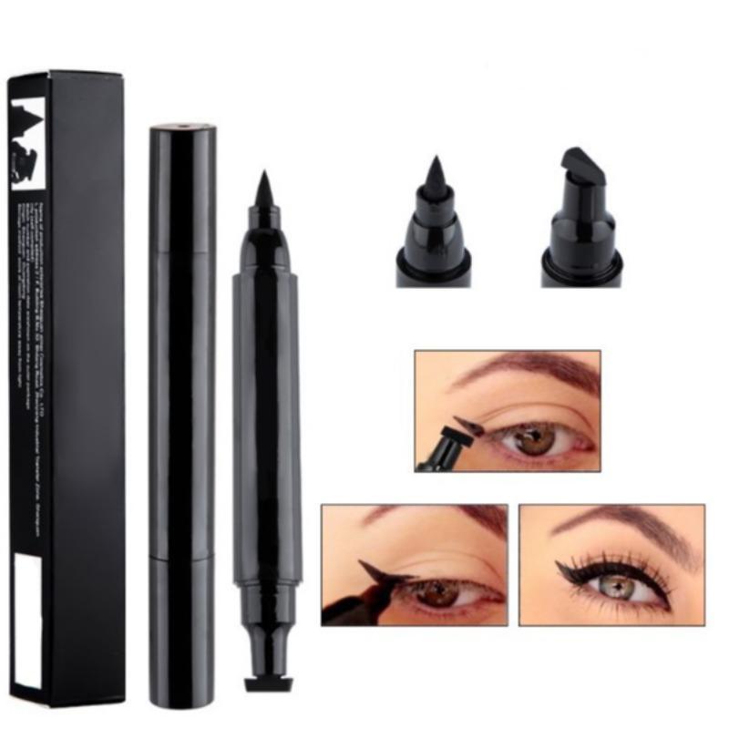 Waterproof 2 in 1 Double-ended Eyeliner, Professional Long Lasting Fine Tip Quick Drying Eyeliner Pen with Comfortable Grip for Women Daily Eye Makeup