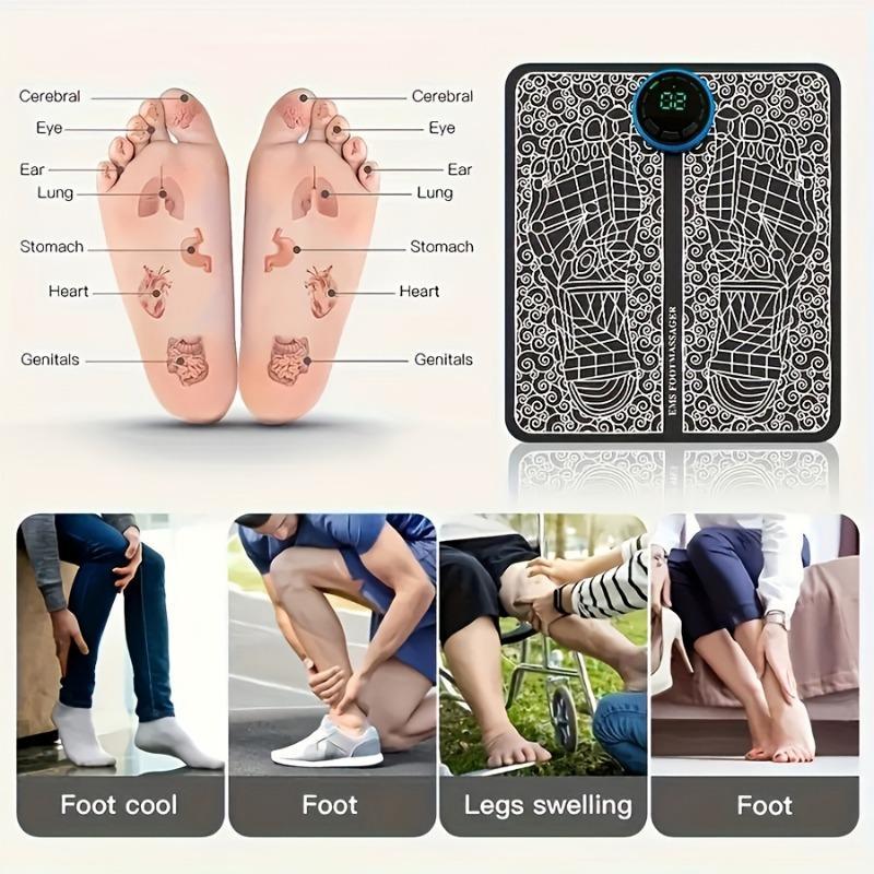 Foot Massage Pad with Remote Control, Rechargeable Foot Massage Machine, Suitable for Home Use and As a Gift