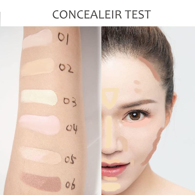 Concealer Contour Palette, 6 In 1 Color Correcting Concealer Contour Makeup Palette, Contouring Foundation Highlighting Makeup Kit for Dark Circles, Blemish With 2 Packs Brush (2#)