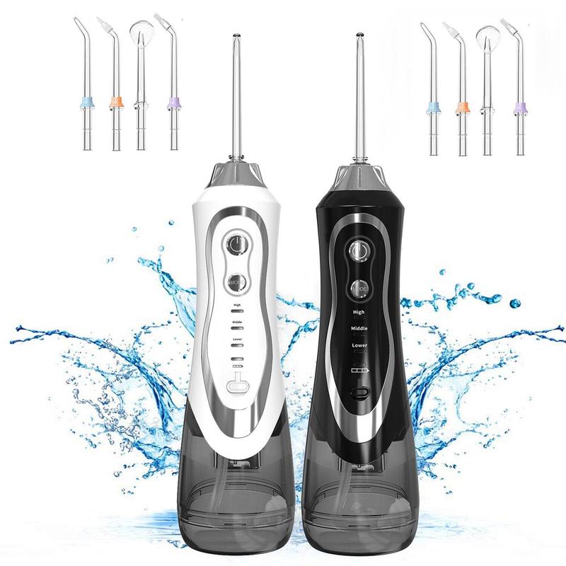 Portable Water Flosser, Type-C Rechargeable, 3 Modes, 4 Cleaning Heads, Cordless Travel-Friendly Design, Oral Waterproof USB Rechargeable