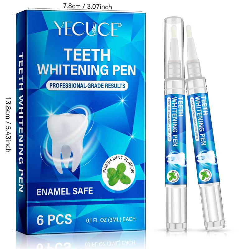 Teeth Brightening Pen, 6 Counts box Teeth Cleaning Pen, Fresh Mint Flavor, Dental Health Care Products for Women & Men