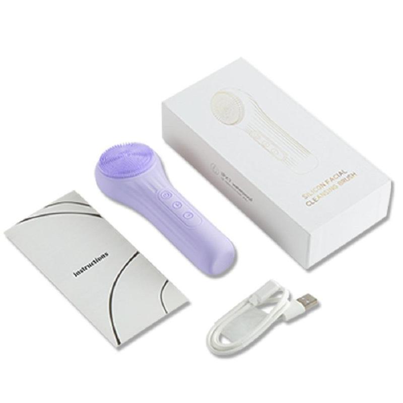 USB Rechargeable Facial Cleansing Brush, Ultra Hygienic Soft Silicone, Vibrating Thermostatic Heat Facial Deep Cleansing Electric Cleansing Brush, Facial Pore Cleansing Beauty Instrument Massage, Multi-functional Facial Cleansing Massage