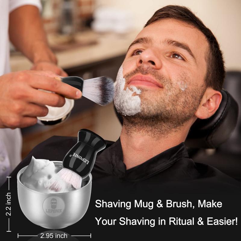 Straight Razor Shaving Kit - Your Manly Gift Choice! Includes 2 packs shaving soap, straight edge razor, shaving cream, shaving brush and shaving bowl. Shaving unique gifts set stocking stuffers for men, him, dad. Sweat orange.