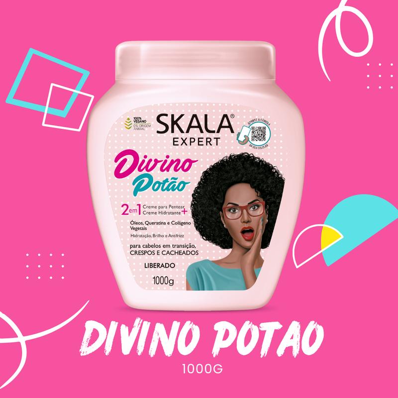 SKALA Expert DIVINO POTAO - For Curly or Super Curly with - 2 in 1 Conditioning Treatment  - Net 35.27 Oz (Pack of 1)  100% VEGAN