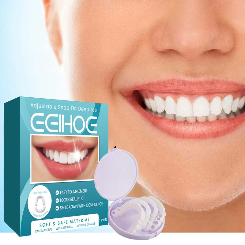 EELHOE Adjustable Snap on Dentures Temporary Gap Filling Orthodontic Dentures Kit Oral