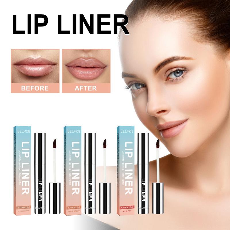 Peel-off lip liner, outline lip shape, highlight lip color, waterproof and non-smudge peel-off lip liner, lip brush