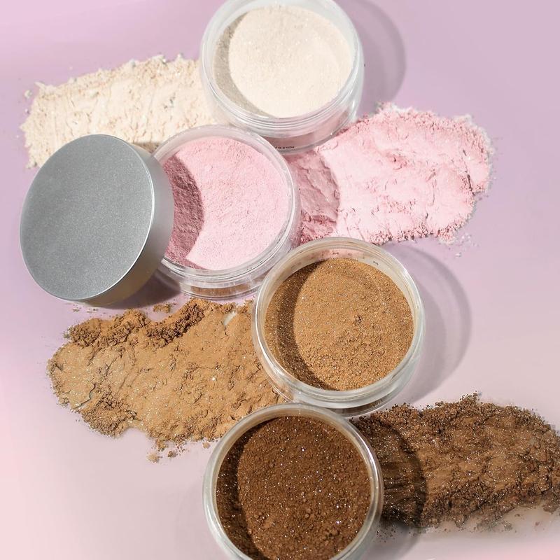 Loose Face Powder Glitter Setting Powder Matte Finishing Powder Shine,Long-lasting,Lightweight,Sets Foundation Makeup