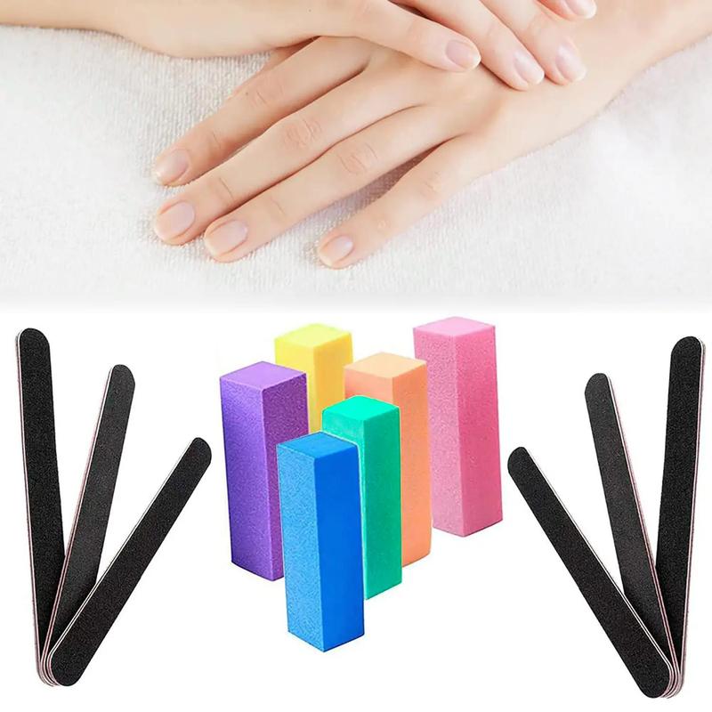 Nail File and Buffer Block Set, 12pcs Double-sided Nail Files & Nail Buffer Block Sticks, Professional Manicure Tool Kit for Women & Girls, Pedicure At Home, Nail Supplies, Christmas Gift