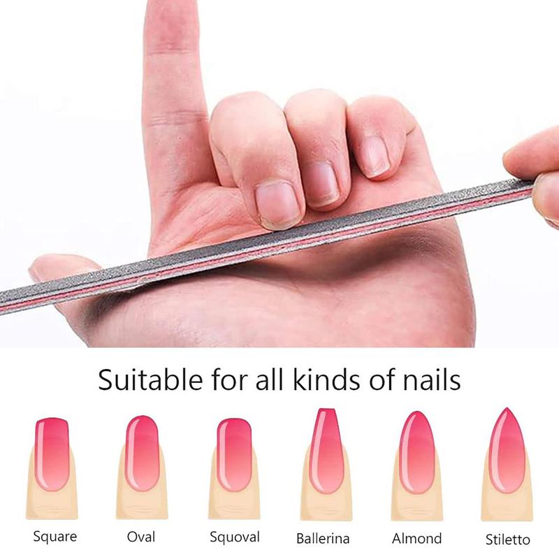 Nail File and Buffer Block Set, 12pcs Double-sided Nail Files & Nail Buffer Block Sticks, Professional Manicure Tool Kit for Women & Girls, Pedicure At Home, Nail Supplies, Christmas Gift