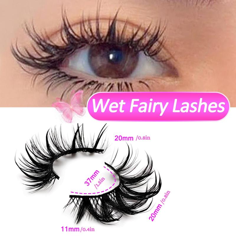 Fluffy False Eyelashes, 7 Pairs Wispy Faux Cluster Lashes, Natural Curling Eye Makeup Strip Lashes, Full Volume Eyelash for Eye Makeup Enhancement, Christmas Gift