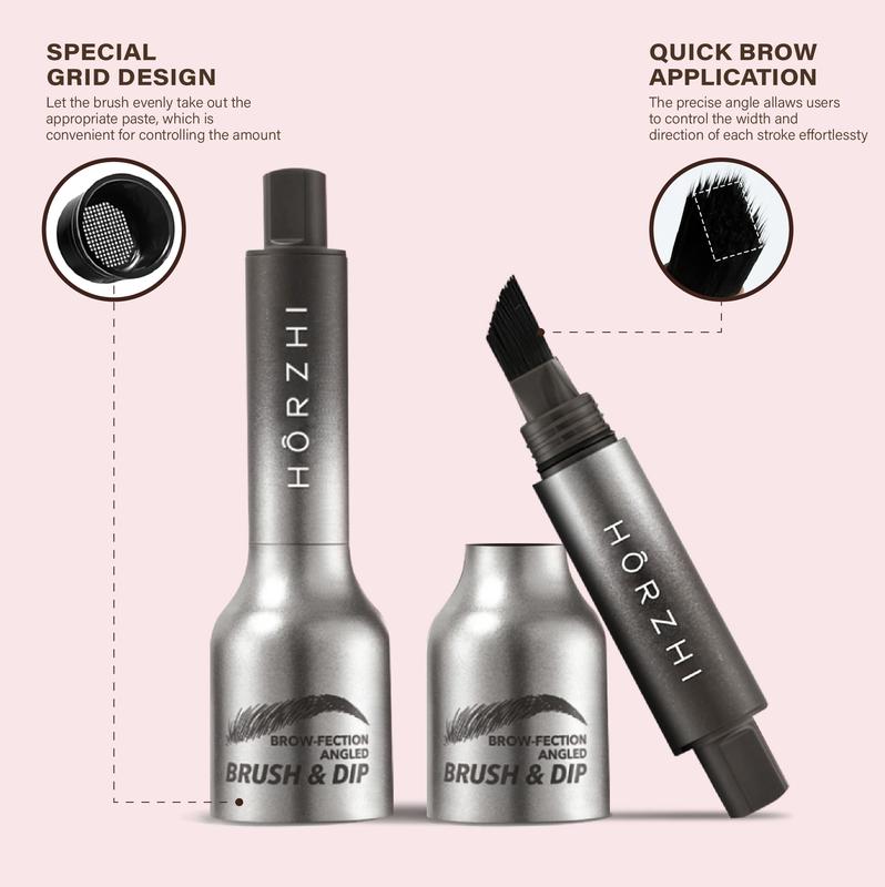 HORZHI Liquid Eyebrow Brush,Waterproof Lasting Liquid Brow-Fection Angled Brush & Dip,Black Friday Value Pack，1.5ml Instant Brow Brush Easy To Color Quick Drying Makeup Cosmetic