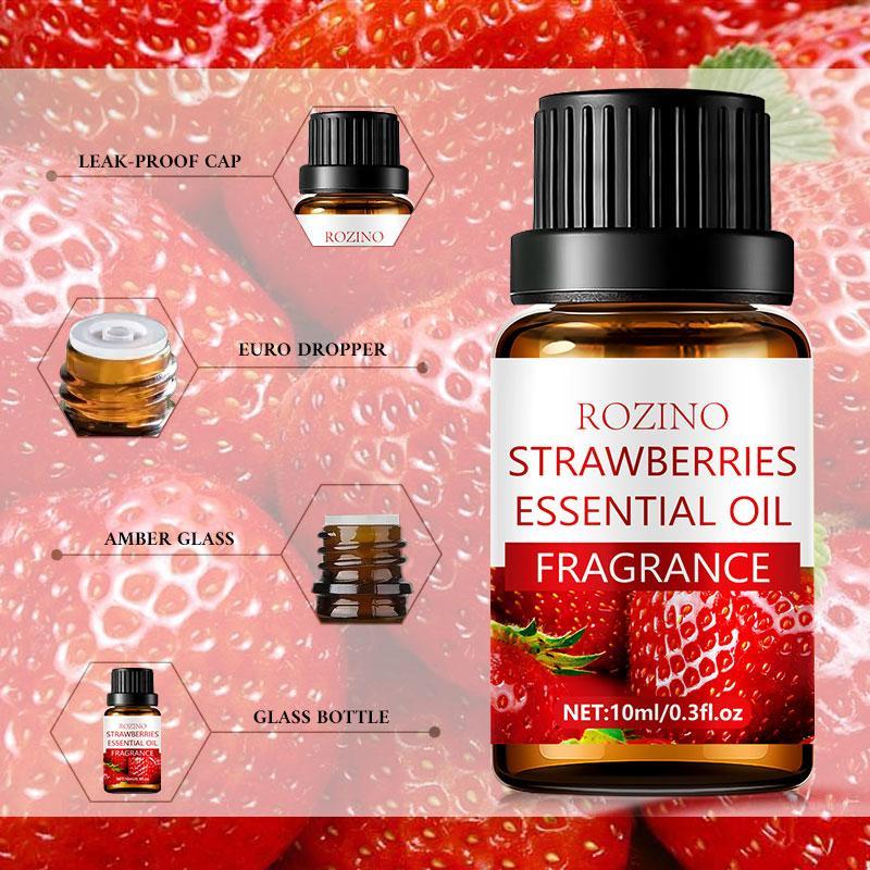 Strawberry Essential Oil, Hair Care Essential Oil for Dry & Rough Hair, Hair Smoothing and Shiny Essential Oil, Hair Care Product for Women & Men