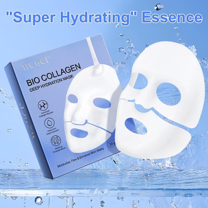 Yecuce Collagen Facial Mask, Moisturizing Facial Mask, Exquisite Facial, Collagen Facial Mask with Hyaluronic Acid, Skin Care Mask, Hydrating Facial Products for Men and Women