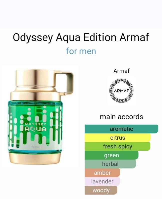 Armaf Odyssey Aqua Eau De Parfum For Men 3.4 Fl Oz - Woody Refreshing Aromatic Scent